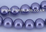 CGL152 10PCS 16 inches 4mm round dyed glass pearl beads wholesale