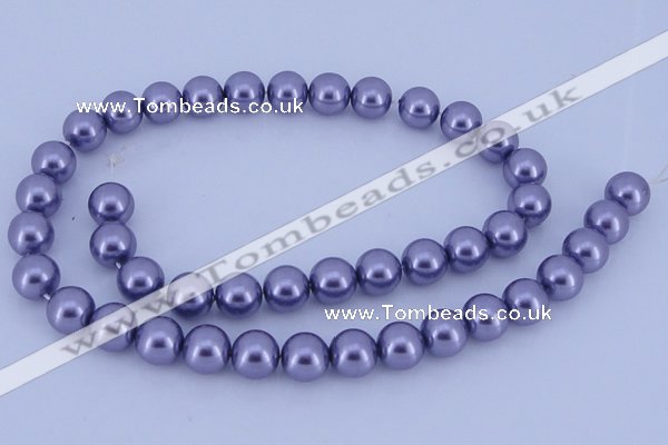 CGL152 10PCS 16 inches 4mm round dyed glass pearl beads wholesale