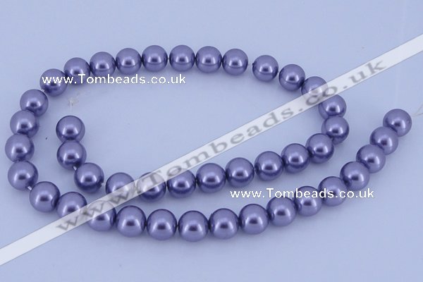 CGL154 10PCS 16 inches 8mm round dyed glass pearl beads wholesale