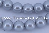 CGL162 10PCS 16 inches 4mm round dyed glass pearl beads wholesale