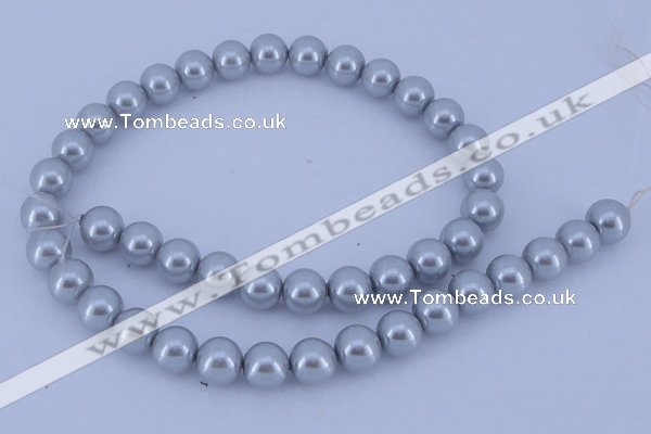 CGL162 10PCS 16 inches 4mm round dyed glass pearl beads wholesale