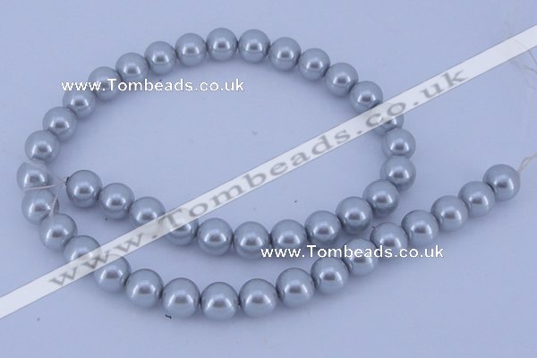 CGL164 10PCS 16 inches 8mm round dyed glass pearl beads wholesale