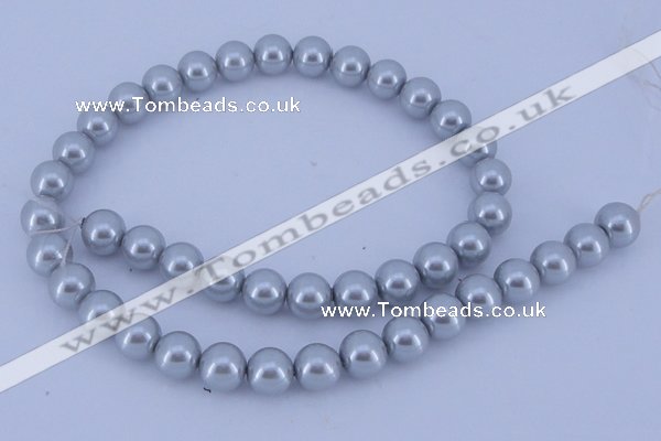 CGL167 5PCS 16 inches 14mm round dyed glass pearl beads wholesale