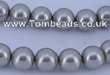 CGL172 10PCS 16 inches 4mm round dyed glass pearl beads wholesale