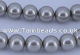 CGL178 5PCS 16 inches 16mm round dyed glass pearl beads wholesale