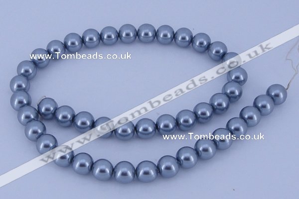 CGL182 10PCS 16 inches 4mm round dyed glass pearl beads wholesale