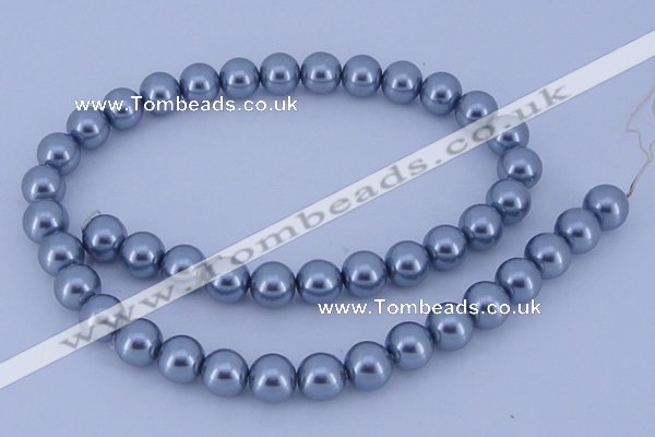 CGL185 5PCS 16 inches 10mm round dyed glass pearl beads wholesale