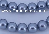 CGL187 5PCS 16 inches 14mm round dyed glass pearl beads wholesale