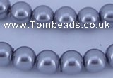 CGL192 10PCS 16 inches 4mm round dyed glass pearl beads wholesale