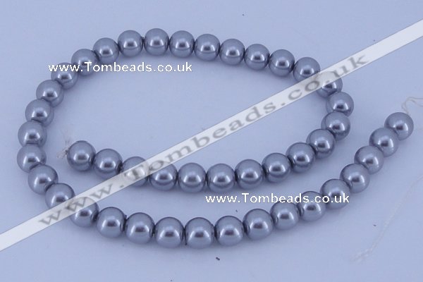 CGL192 10PCS 16 inches 4mm round dyed glass pearl beads wholesale