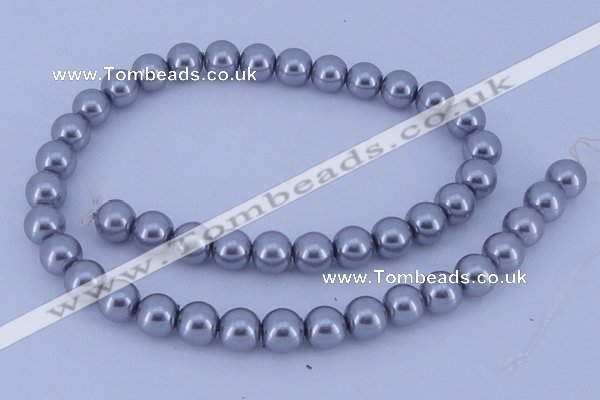 CGL194 10PCS 16 inches 8mm round dyed glass pearl beads wholesale