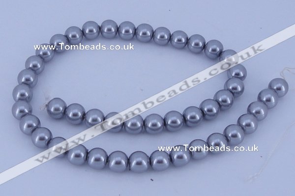 CGL195 5PCS 16 inches 10mm round dyed glass pearl beads wholesale