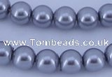 CGL198 5PCS 16 inches 16mm round dyed glass pearl beads wholesale