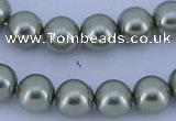 CGL202 10PCS 16 inches 4mm round dyed glass pearl beads wholesale