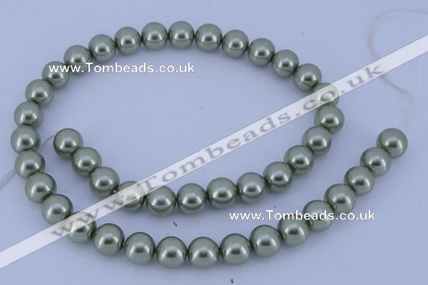 CGL203 10PCS 16 inches 6mm round dyed glass pearl beads wholesale