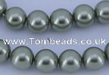 CGL204 10PCS 16 inches 8mm round dyed glass pearl beads wholesale