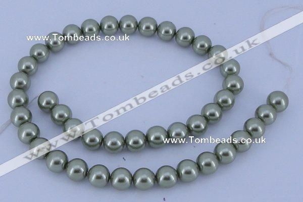 CGL204 10PCS 16 inches 8mm round dyed glass pearl beads wholesale