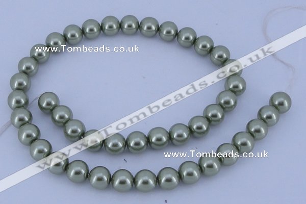 CGL208 5PCS 16 inches 16mm round dyed glass pearl beads wholesale