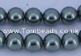 CGL212 10PCS 16 inches 4mm round dyed glass pearl beads wholesale