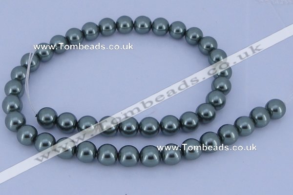 CGL212 10PCS 16 inches 4mm round dyed glass pearl beads wholesale