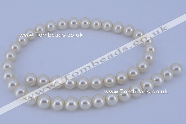 CGL22 10PCS 16 inches 4mm round dyed glass pearl beads wholesale