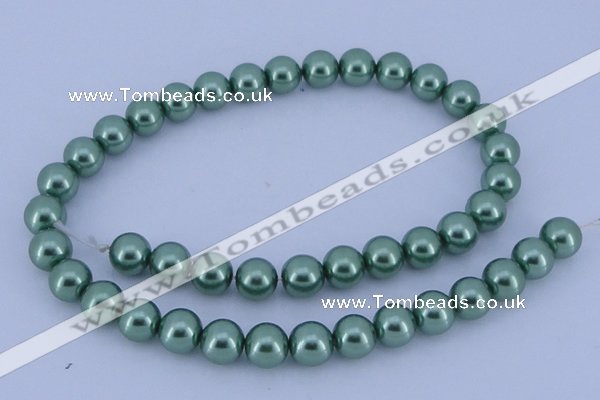 CGL222 10PCS 16 inches 4mm round dyed glass pearl beads wholesale