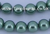 CGL224 10PCS 16 inches 8mm round dyed glass pearl beads wholesale