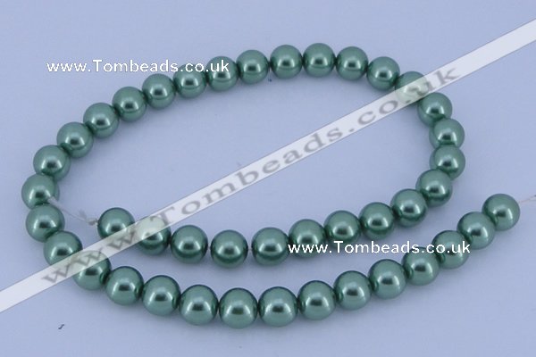 CGL228 5PCS 16 inches 16mm round dyed glass pearl beads wholesale