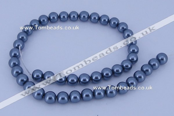 CGL232 10PCS 16 inches 4mm round dyed glass pearl beads wholesale