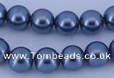 CGL233 10PCS 16 inches 6mm round dyed glass pearl beads wholesale