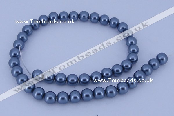 CGL234 10PCS 16 inches 8mm round dyed glass pearl beads wholesale