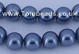 CGL235 5PCS 16 inches 10mm round dyed glass pearl beads wholesale