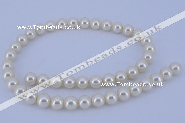 CGL24 10PCS 16 inches 8mm round dyed glass pearl beads wholesale