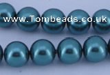 CGL243 10PCS 16 inches 6mm round dyed glass pearl beads wholesale