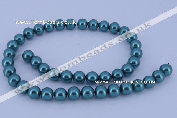 CGL243 10PCS 16 inches 6mm round dyed glass pearl beads wholesale