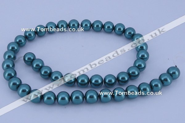 CGL244 10PCS 16 inches 8mm round dyed glass pearl beads wholesale