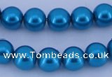 CGL252 10PCS 16 inches 4mm round dyed glass pearl beads wholesale