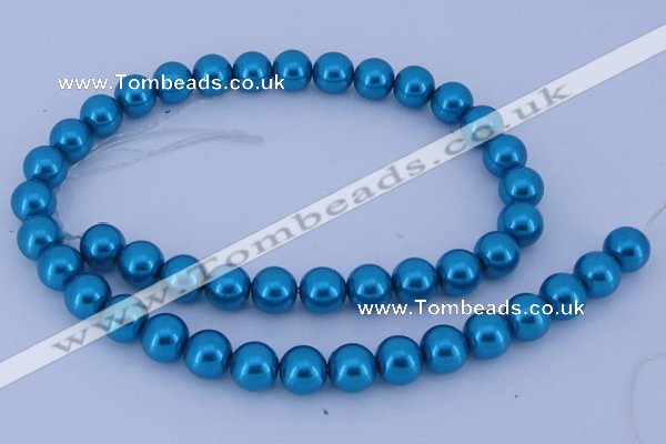 CGL252 10PCS 16 inches 4mm round dyed glass pearl beads wholesale