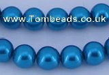 CGL255 5PCS 16 inches 10mm round dyed glass pearl beads wholesale