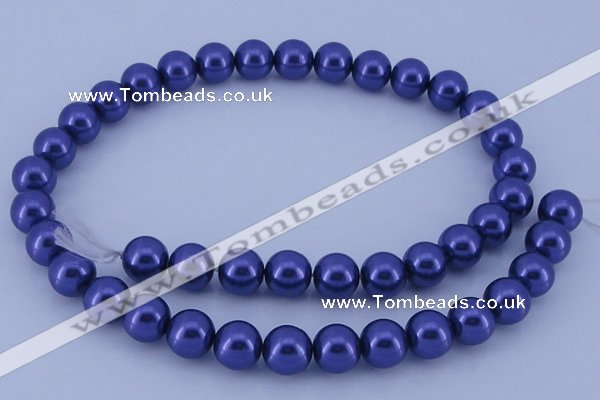 CGL262 10PCS 16 inches 4mm round dyed glass pearl beads wholesale