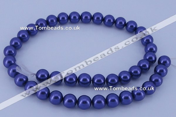CGL267 5PCS 16 inches 14mm round dyed glass pearl beads wholesale