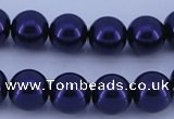 CGL273 10PCS 16 inches 6mm round dyed glass pearl beads wholesale