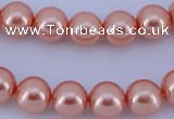 CGL292 10PCS 16 inches 4mm round dyed glass pearl beads wholesale