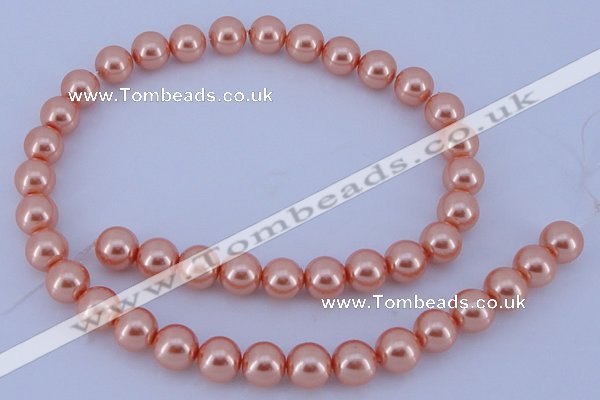 CGL292 10PCS 16 inches 4mm round dyed glass pearl beads wholesale