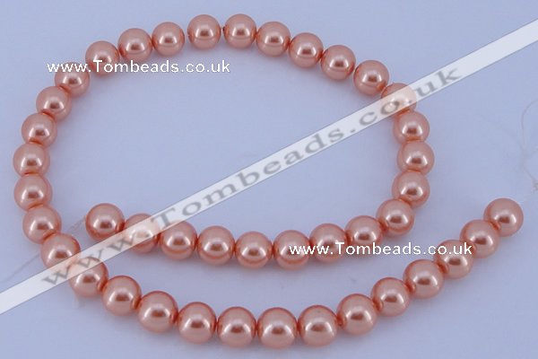 CGL293 10PCS 16 inches 6mm round dyed glass pearl beads wholesale