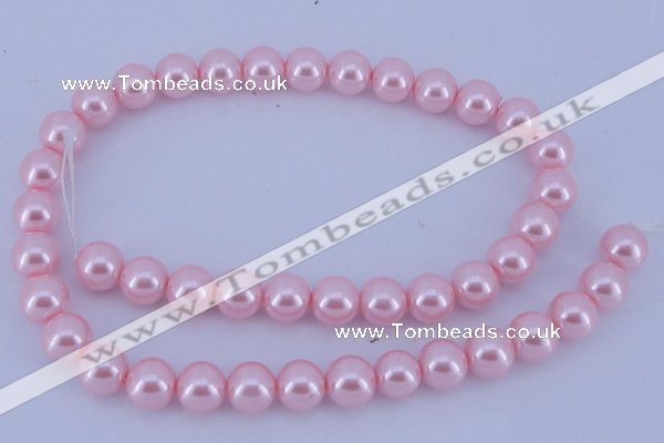 CGL302 10PCS 16 inches 4mm round dyed glass pearl beads wholesale