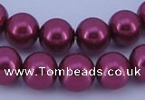 CGL318 5PCS 16 inches 16mm round dyed glass pearl beads wholesale
