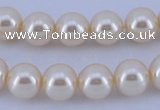 CGL32 10PCS 16 inches 4mm round dyed glass pearl beads wholesale