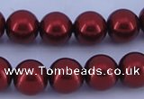 CGL322 10PCS 16 inches 4mm round dyed glass pearl beads wholesale