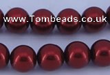 CGL324 10PCS 16 inches 8mm round dyed glass pearl beads wholesale